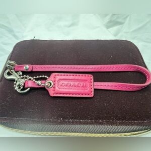 COACH Leather Wristlet Replacement Strap Key Fob Bag Charm Keychain Zipper